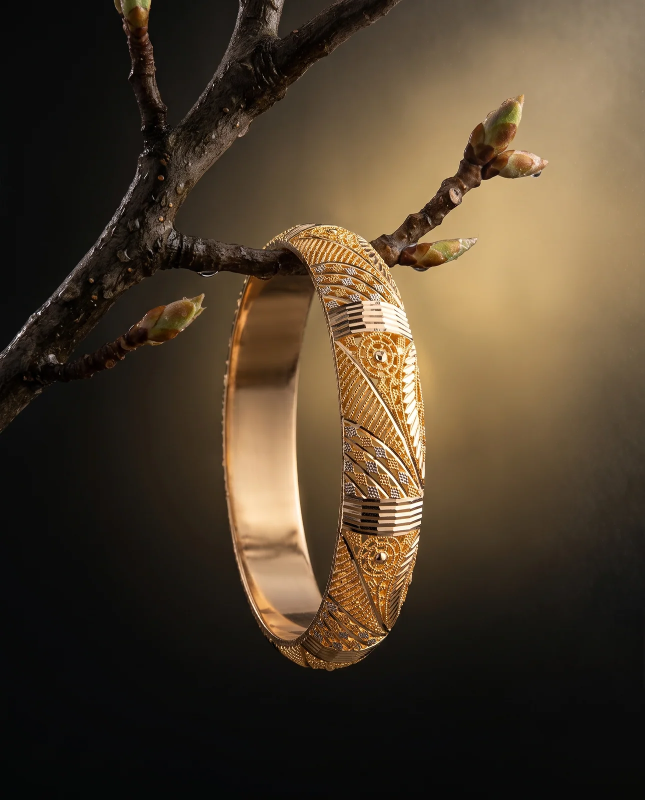 Interlocking Chain Yellow Gold Bracelet