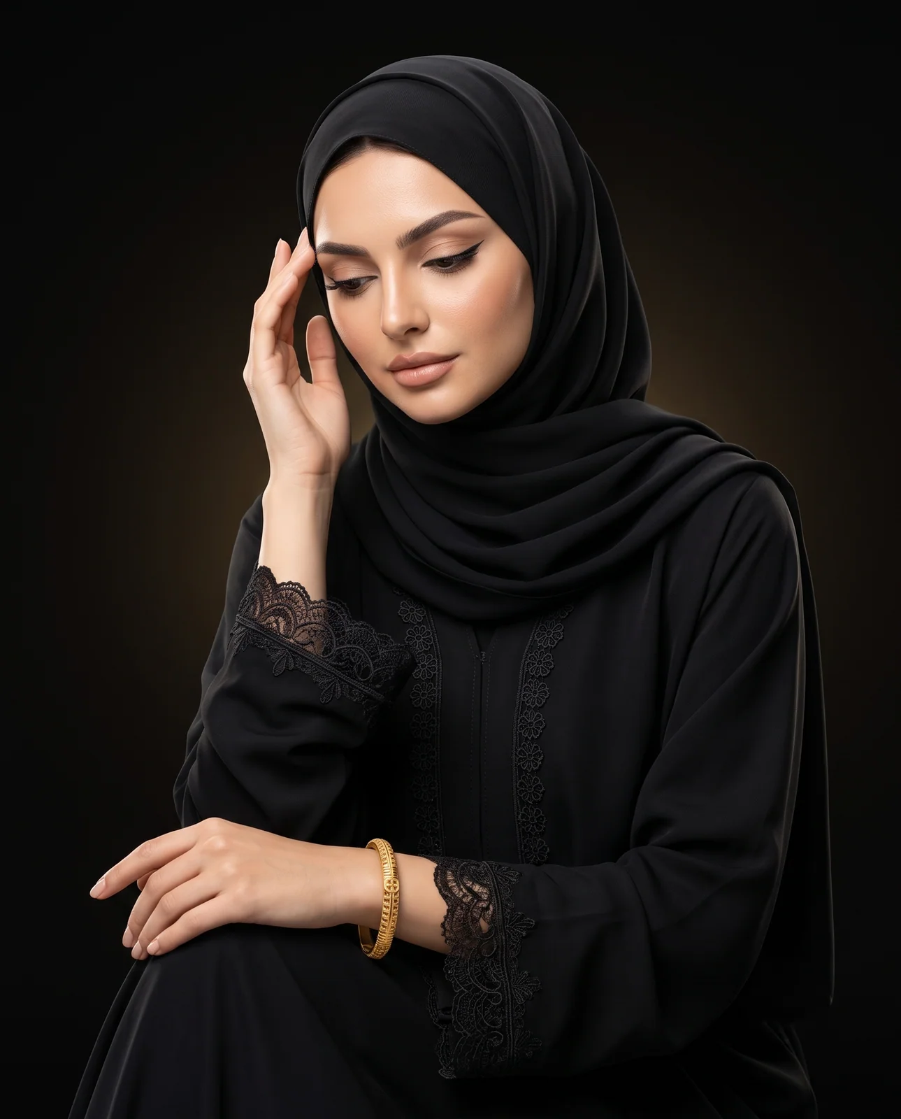 سوار ذهب أصفر بحلقات مرصعة بالألماس
