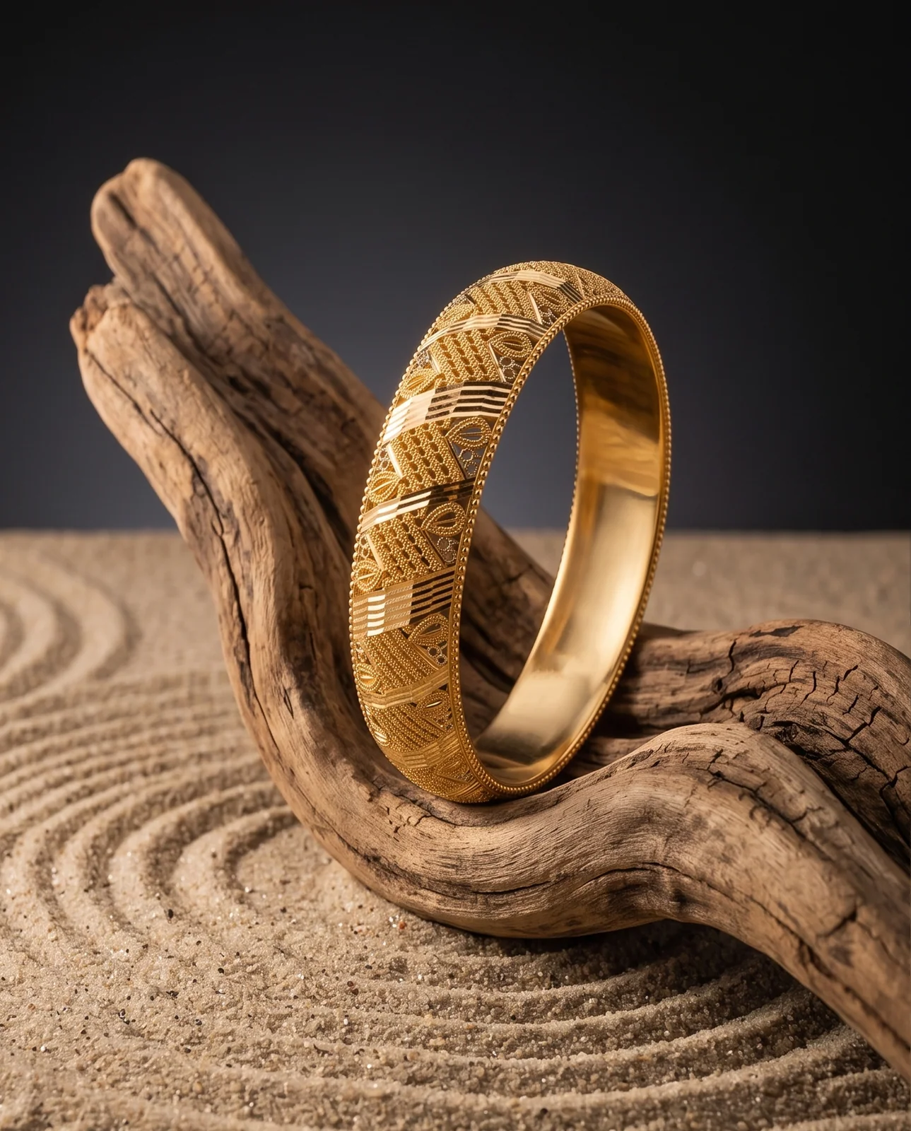 Engraved Yellow Gold Bracelet