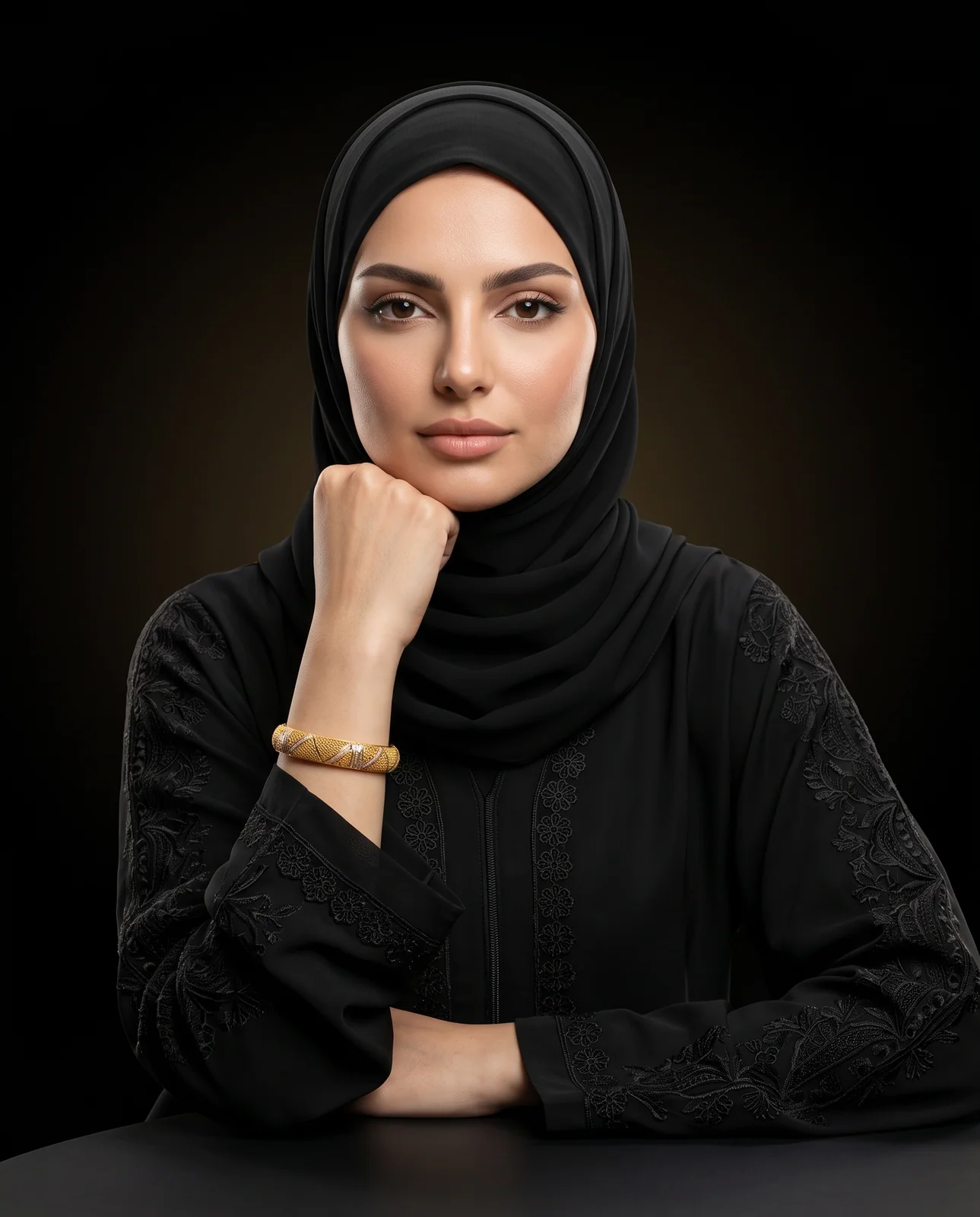 سوار ذهب أصفر بتصميم حلقات مستطيلة