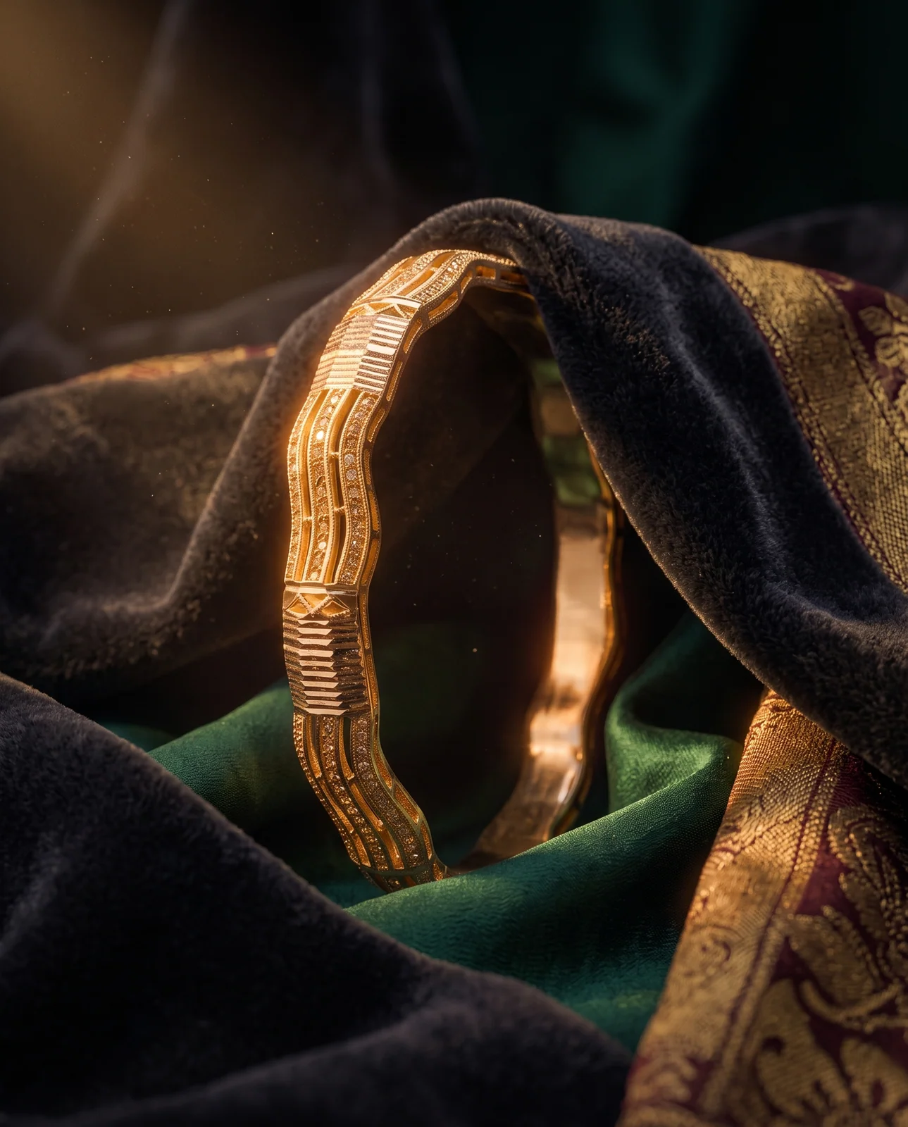 Classic Engraved Yellow Gold Bracelet