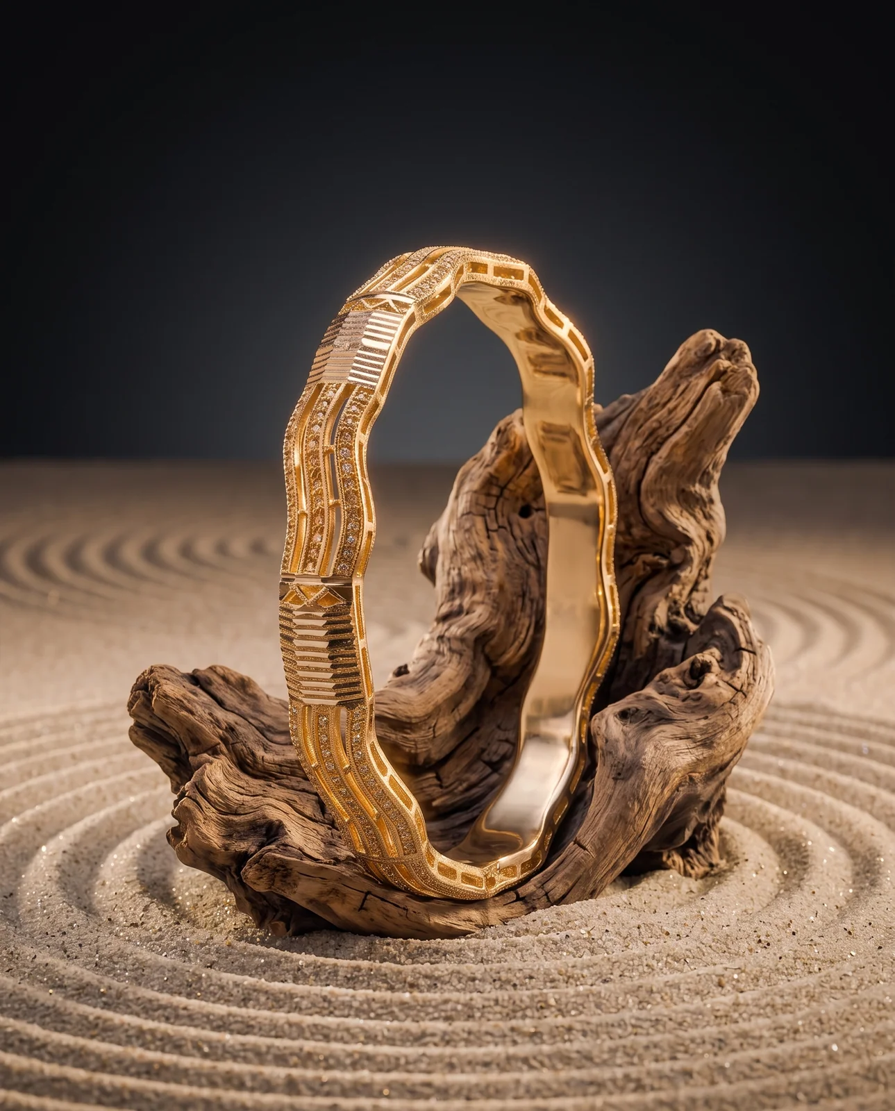 Classic Engraved Yellow Gold Bracelet