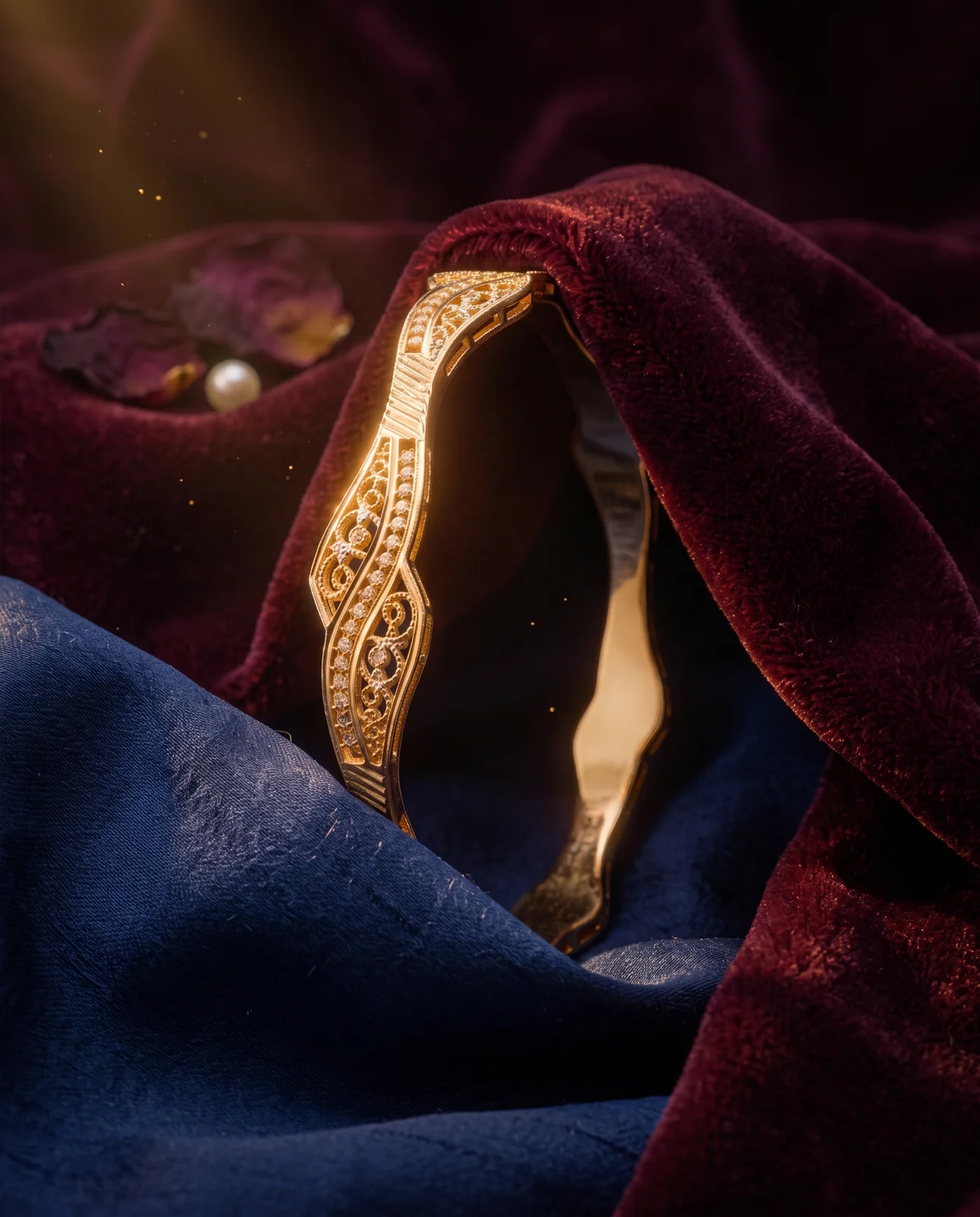 سوار ذهب أصفر بتصميم ملتف مجدول
