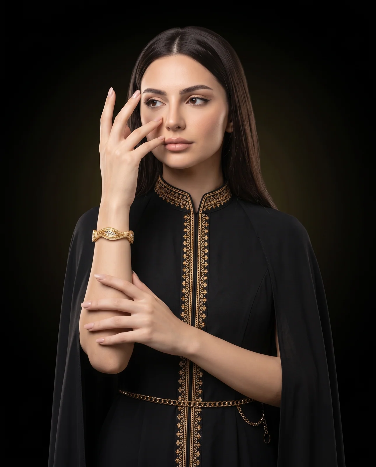سوار ذهب أصفر بتصميم منسوج على هيئة حبال