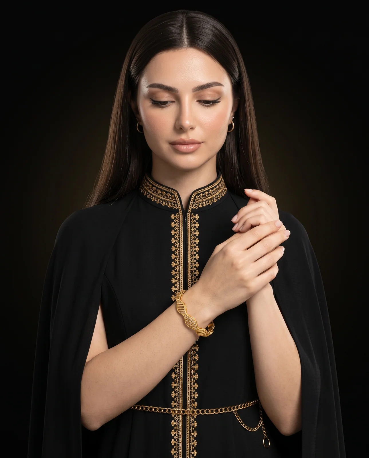 Graduated Floral Yellow Gold Bracelet