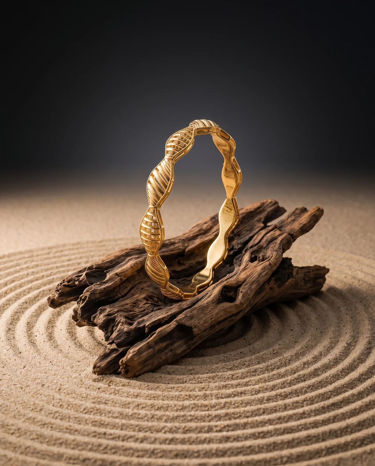 Graduated Floral Yellow Gold Bracelet