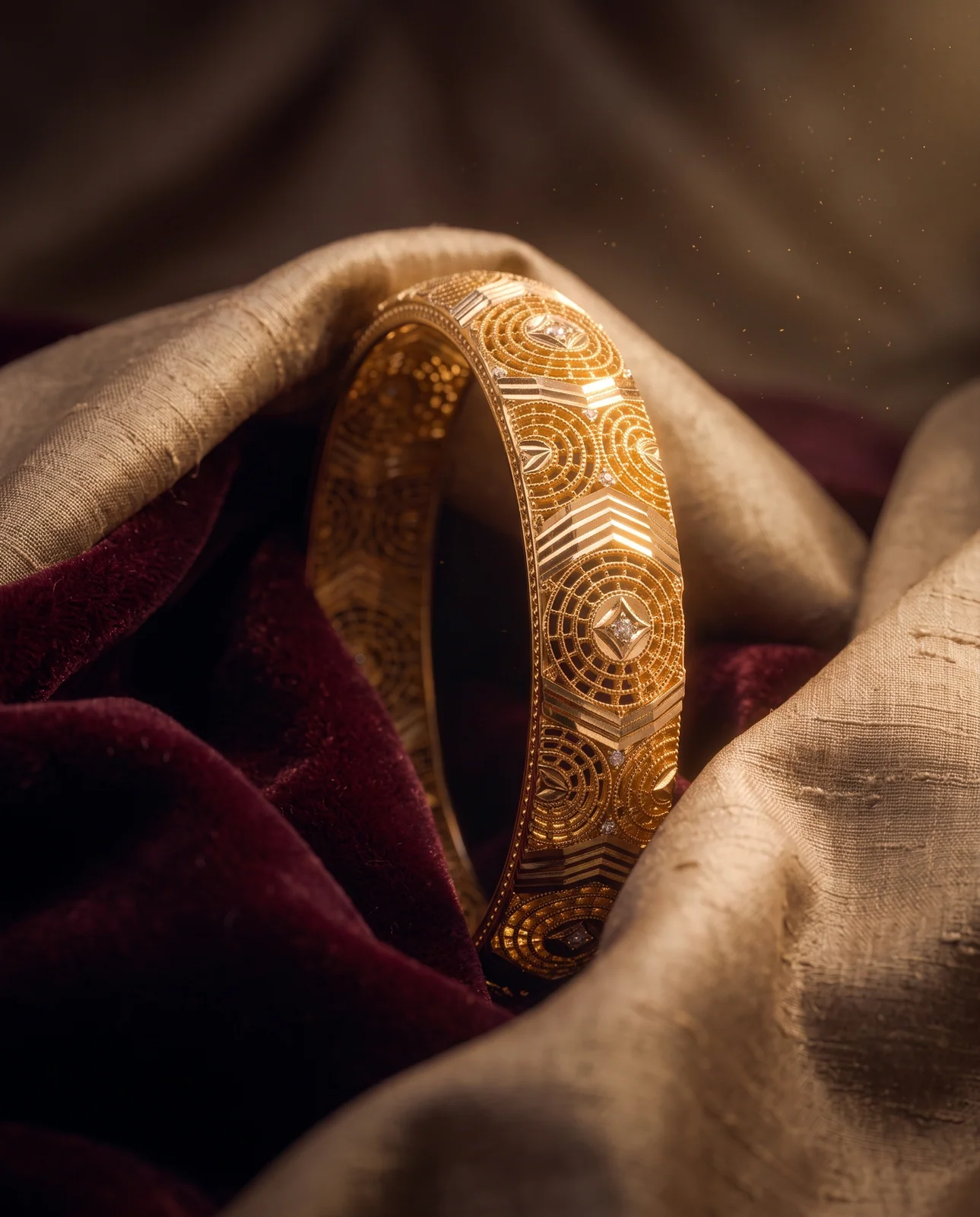 Rose Floral Yellow Gold Bracelet
