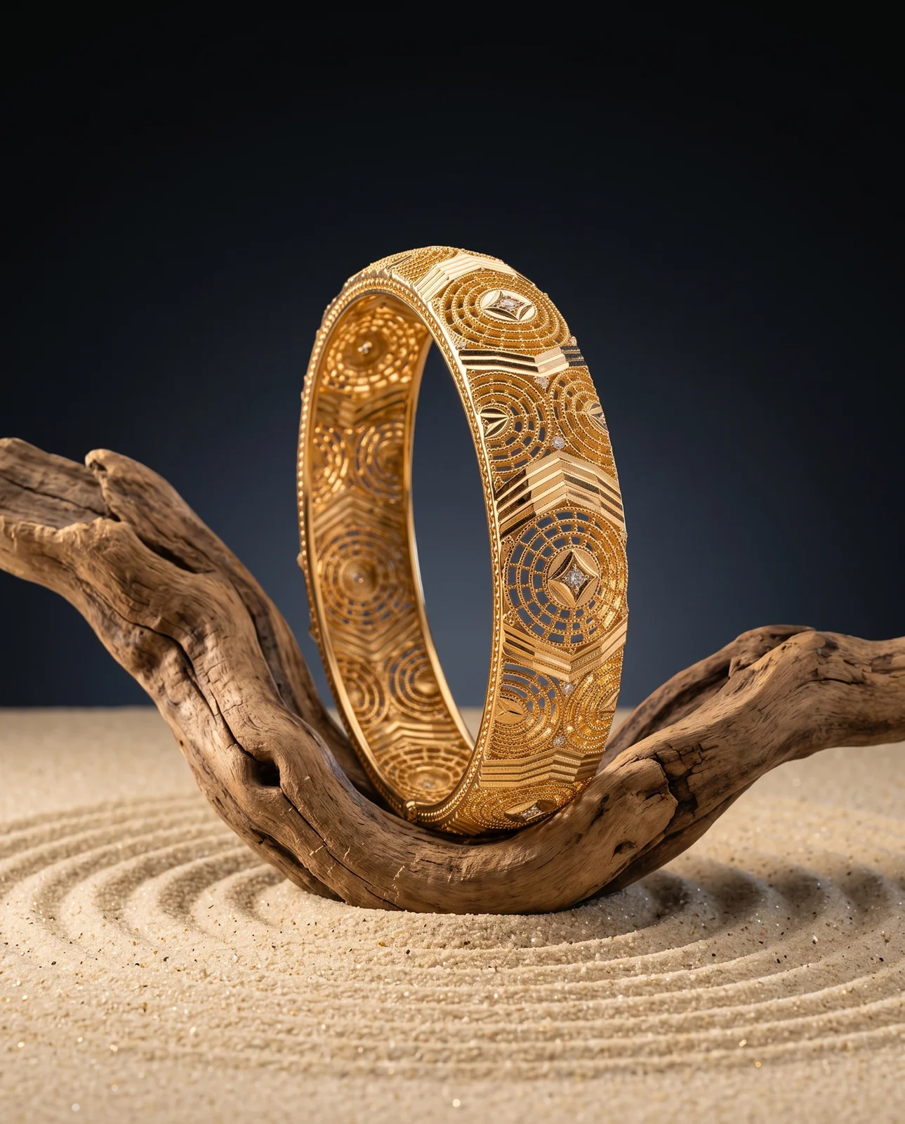 Rose Floral Yellow Gold Bracelet