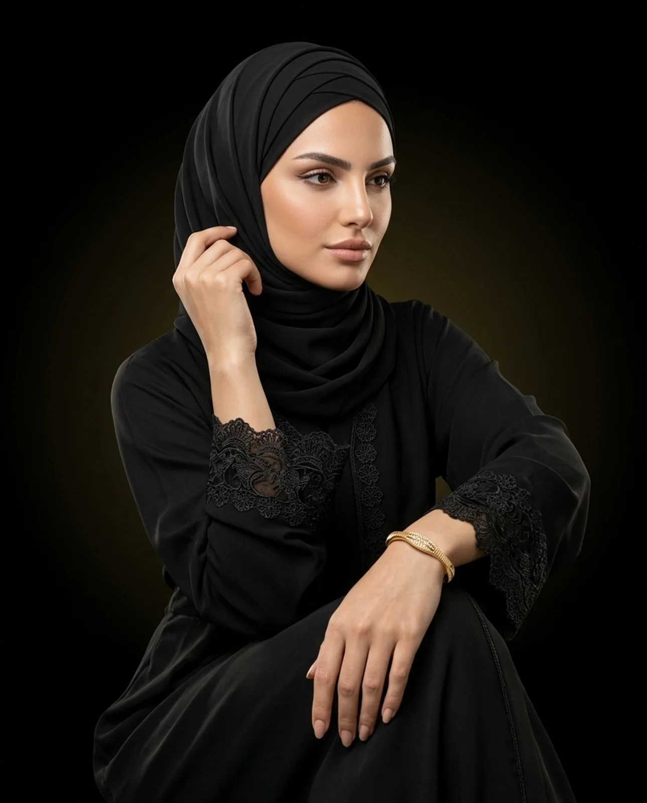 سوار ذهب أصفر أنيق مرصع بالألماس بتصميم ملكي