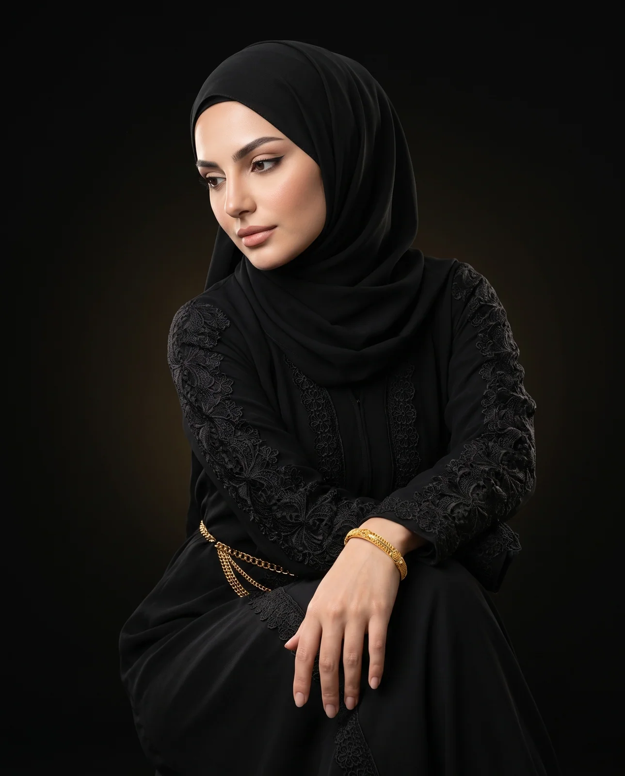سوار ذهب أصفر مرصع بالألماس بتصميم خليجي فاخر