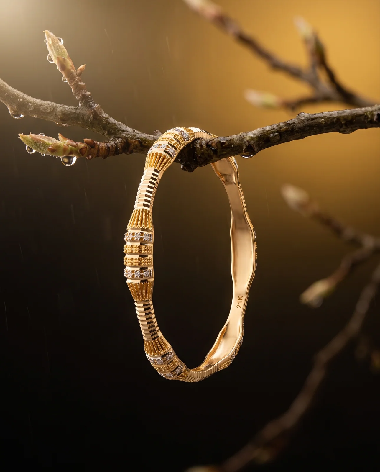 Royal Gulf-Style Diamond Yellow Gold Bracelet