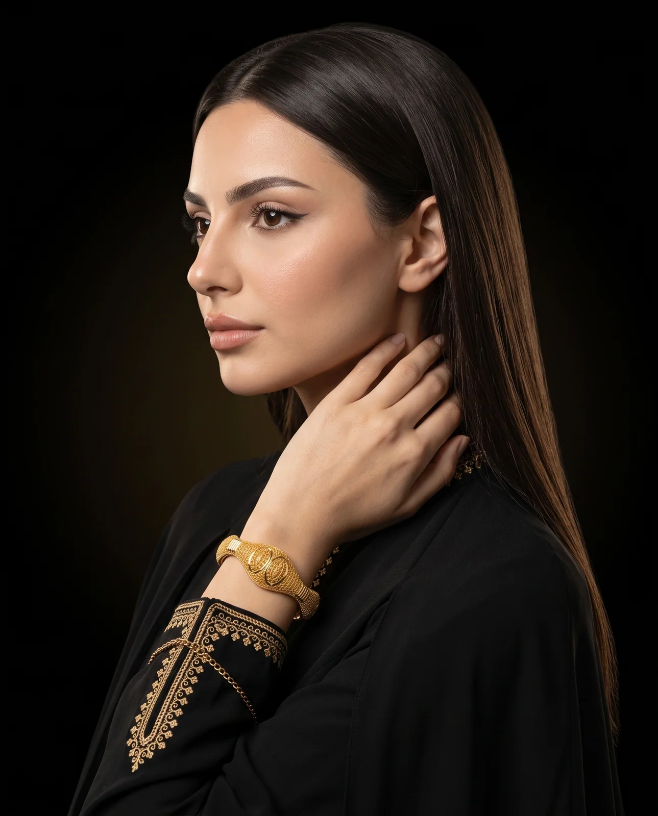 سوار ذهب أصفر بتصميم سلسلة متعرجة