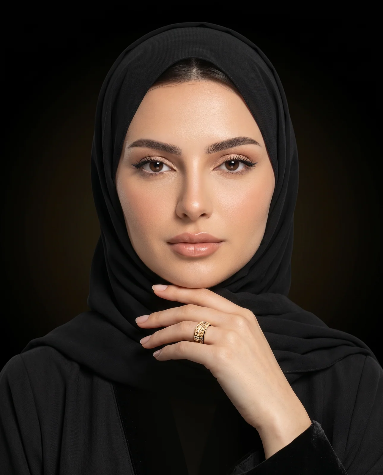 خاتم ذهب ملكي ثنائي اللون بنقوش تراثية